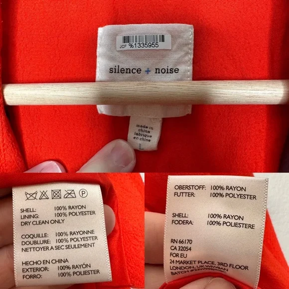 Urban Outfitters Silence and Noise Orange Cut Out Light Blazer Jacket​ - Picture 4 of 4